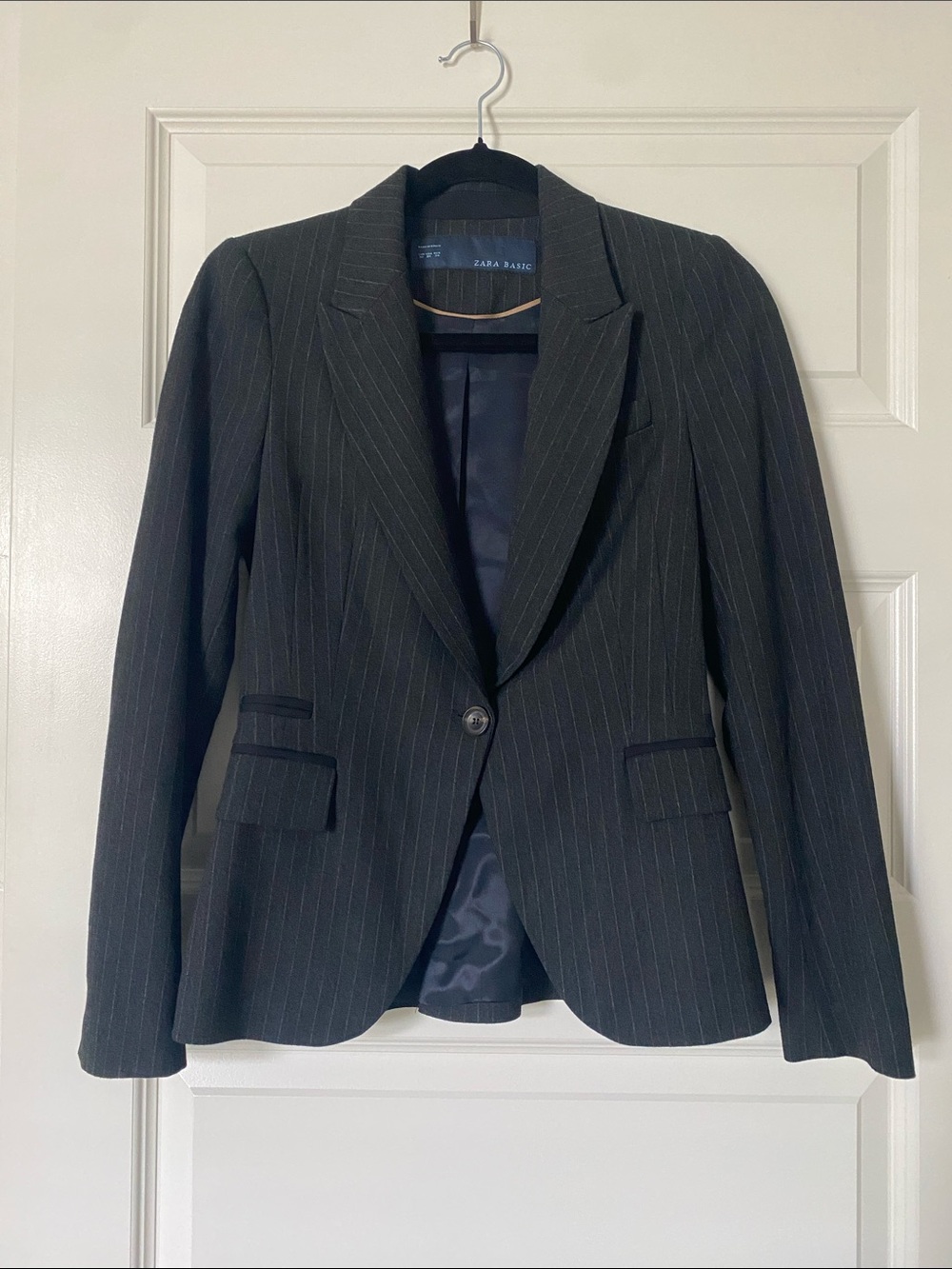 Zara Black Pinstripe Blazer